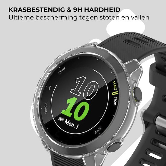 Krasbestendig hoesje met de tekst 'Ultieme bescherming tegen stoten en vallen'.