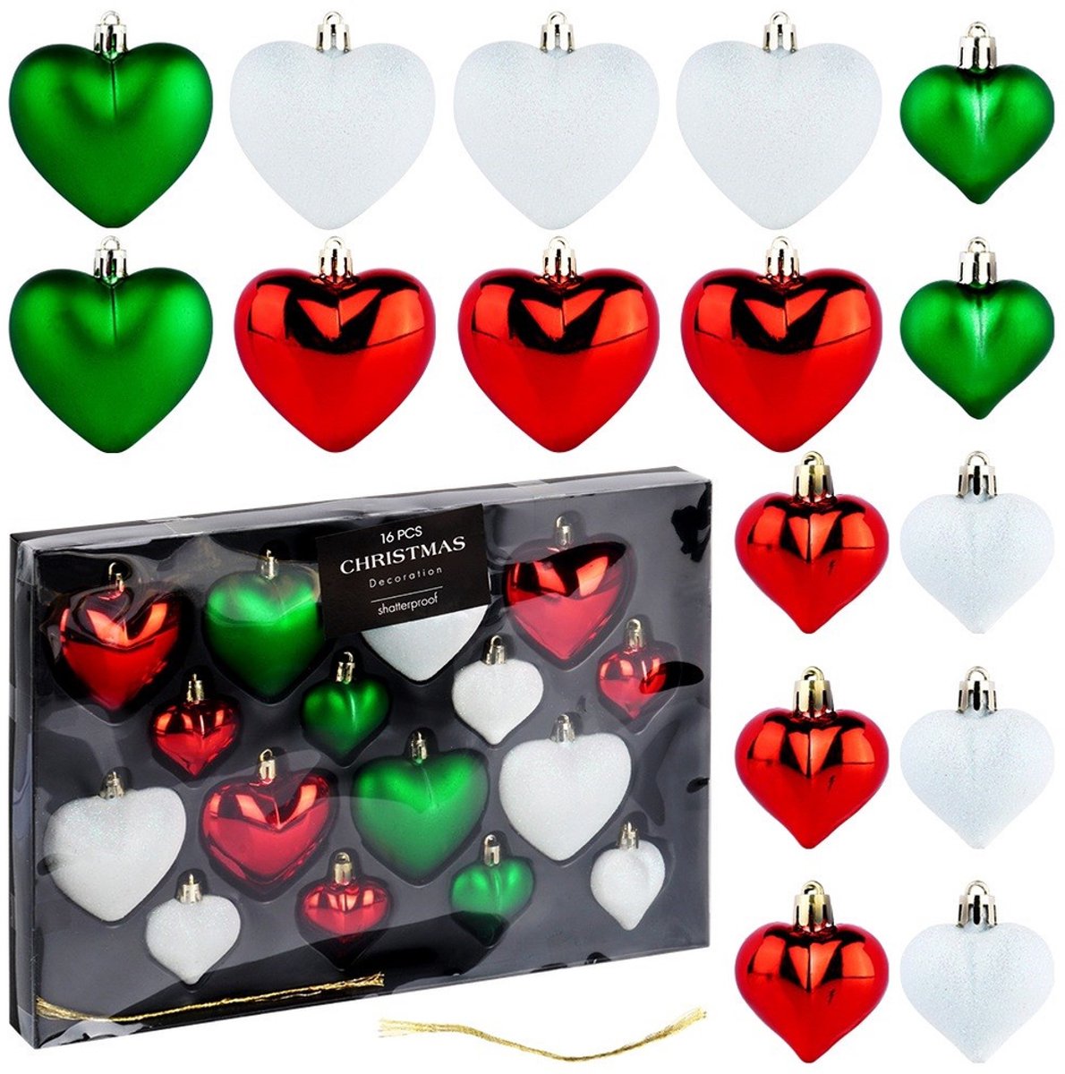 Vilde - Kerstbal - Niet Breekbaar - Hartvormig - Kleurrijk