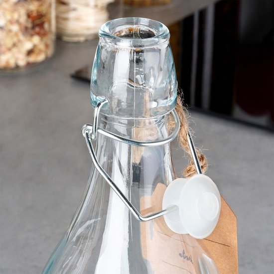 Orion - Retro Glazen Fles - 1L - Kwadratisch - Clip Sluiting van orion — afbeelding 5