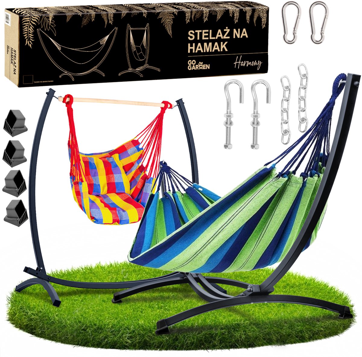 Zolta GoGarden - Hangmatset - 2 Persoons - Met Stalen Frame - 250kg Draagvermogen