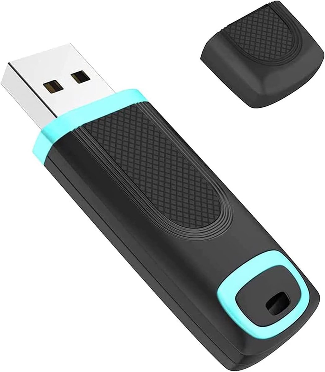 Unyqoos® Cyaan USB-stick 128 GB met LED-indicator en snelle USB 3.0 connectiviteit