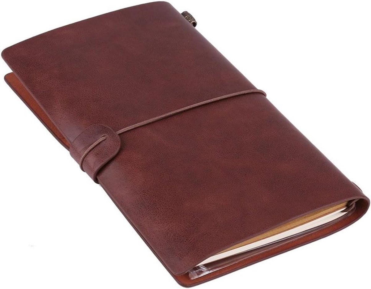 Reisnotitieboek van PU-leer, gepersonaliseerd dagboek, navulbaar notitieblok, 5 kleuren beschikbaar, klassiek design