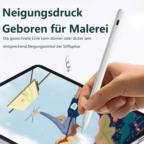 OKWISH Styluspennen - Draadloze Stylus Met Magnetische Functie, Compatibel Met Apple Pencil 2e Generatie, Oplaadbare Stylus Voor Tekenen En Notities - ABS, Wit — afbeelding 4