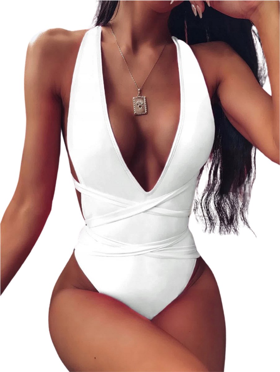 Sapphire - Monokini Badpak - Sexy Uitgesneden - Gedeelde Zijkanten - Stevige Cups