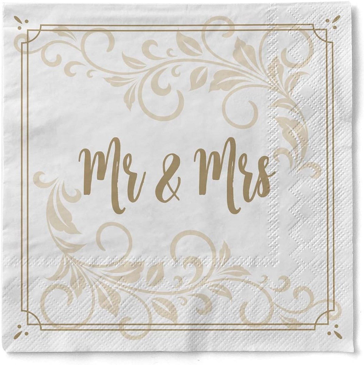 Elegante tissue servetten 'Mr & Mrs' ornament 33 x 33 cm, 20 stuks