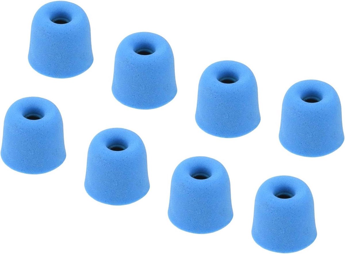 Ronte - Schuim Oordopjes voor Middelgrote Hoofdtelefoon Blauw 8 Stuks met 3-4 mm Tips