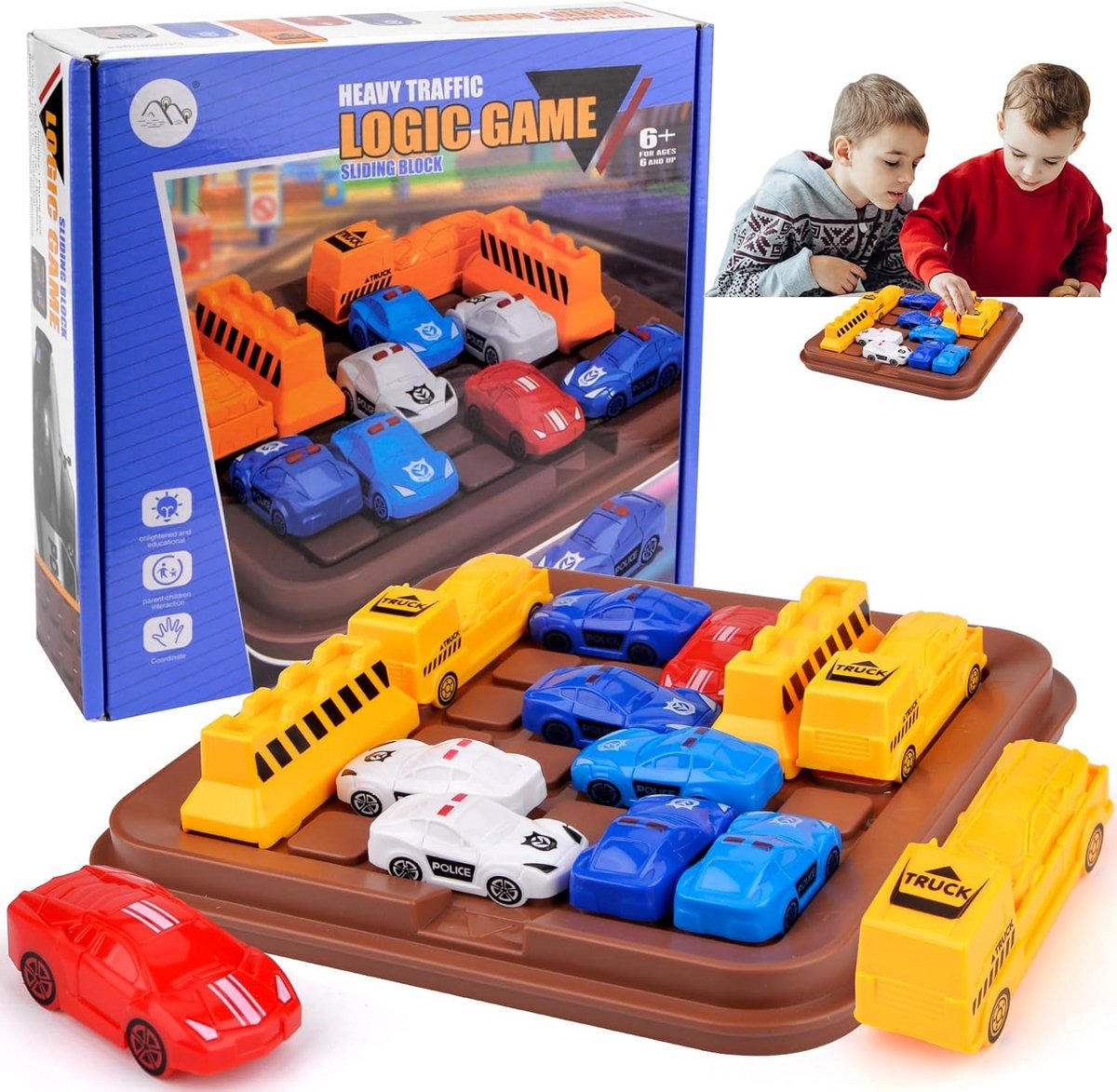 Rush Hour Junior - Logisch Puzzelspel Ontsnap aan de File | 40 Uitdagingen vanaf 5 jaar | Denkspel voor Jongens en Meisjes