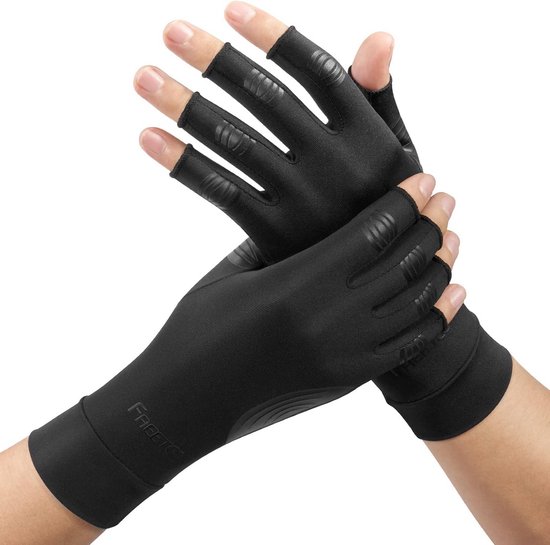 Harssidanzar GM005A Vingerloze leren handschoenen voor heren, ongevoerd, halve vingers, hertenleer, bruin (hertenleer), S