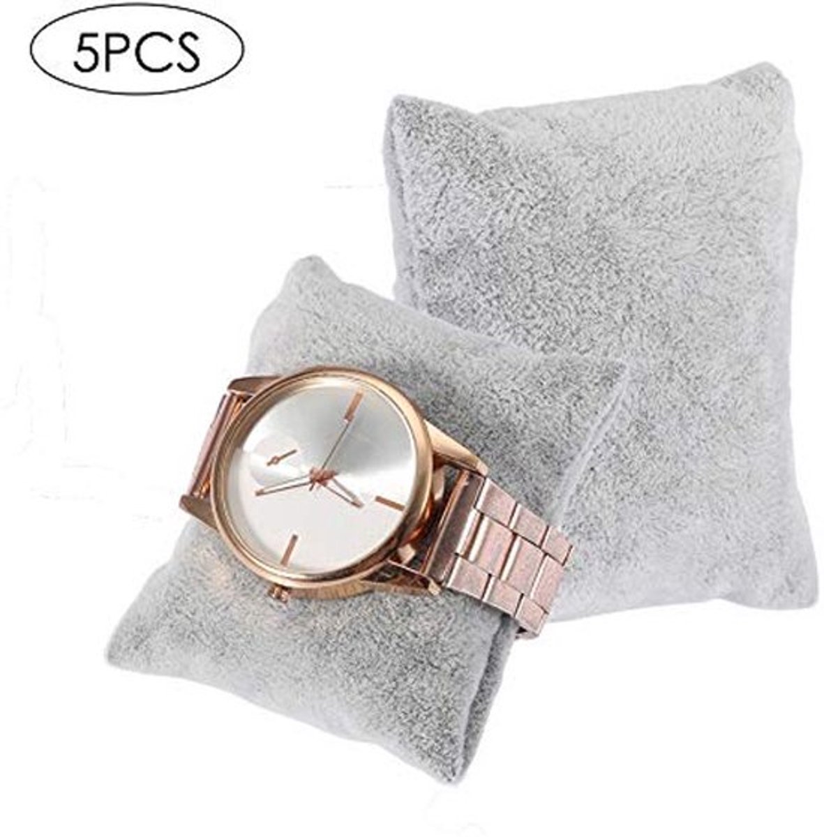 Grijze Bracelet Pillow - Velvet Sieraad Display Kussen Voor Horloges En Armbanden