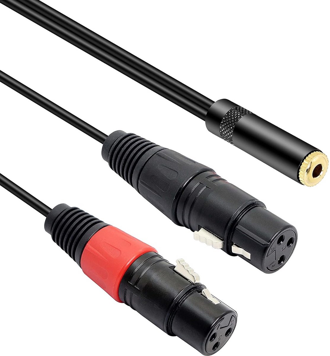 3.5mm Stereo TRS naar Dubbele XLR Kabel 0.3m