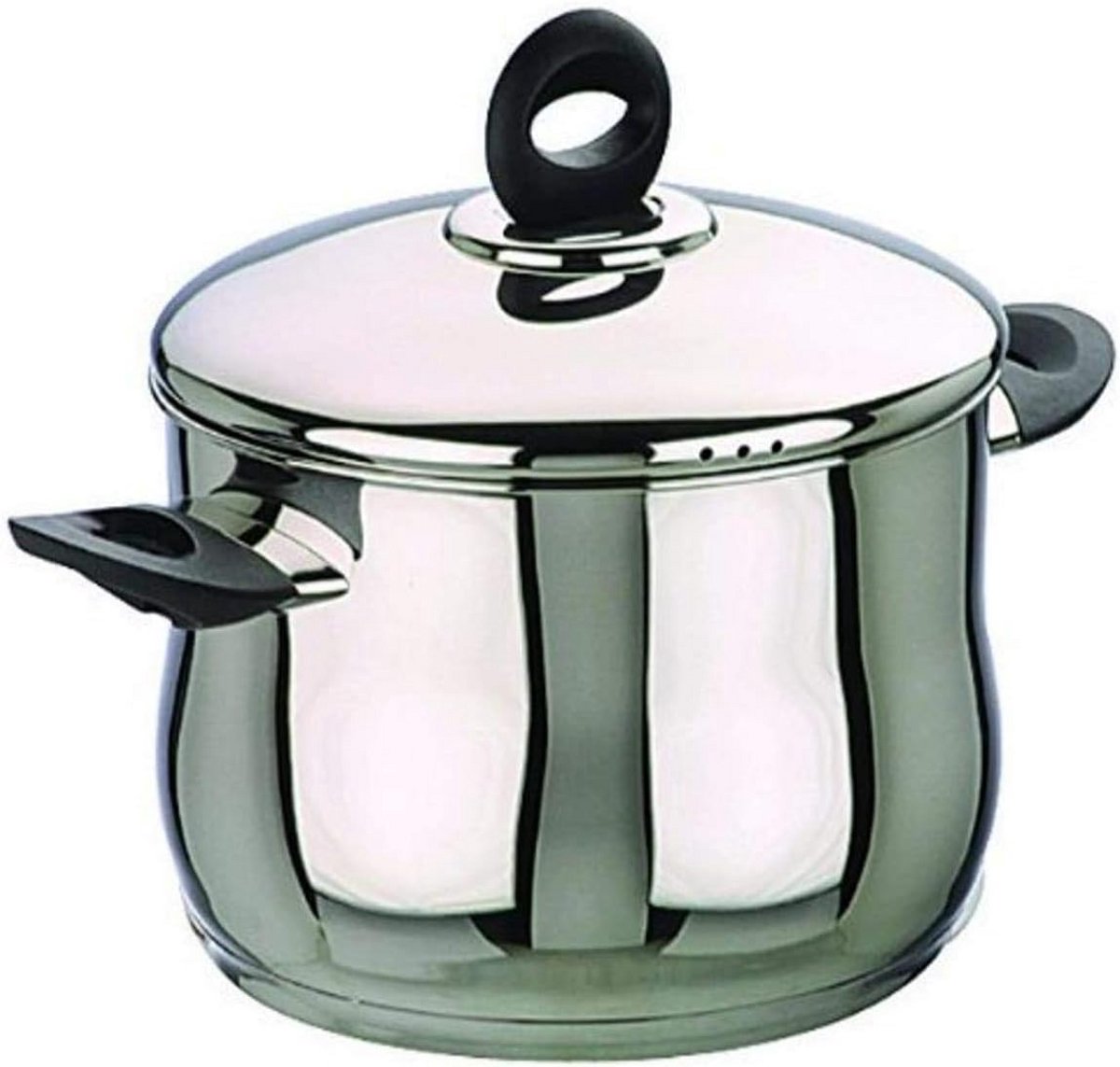 Bolvormige kookpan met deksel, roestvrij staal, 20 cm