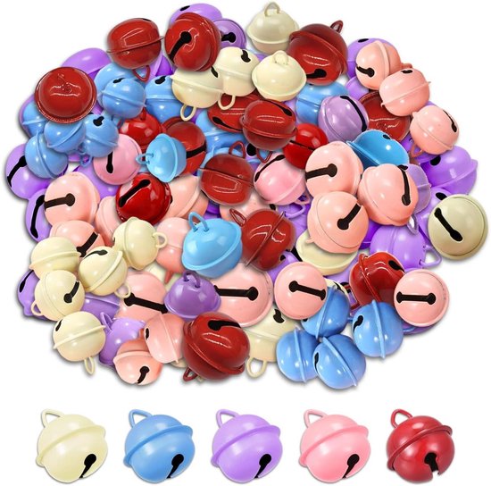 TOAOB 15 stuks Kleine Belletjes Metalen Bellen voor Kerstmis Interieurdecoratie 22 mm Diameter Meerkleurig Creatieve Vrije Tijd