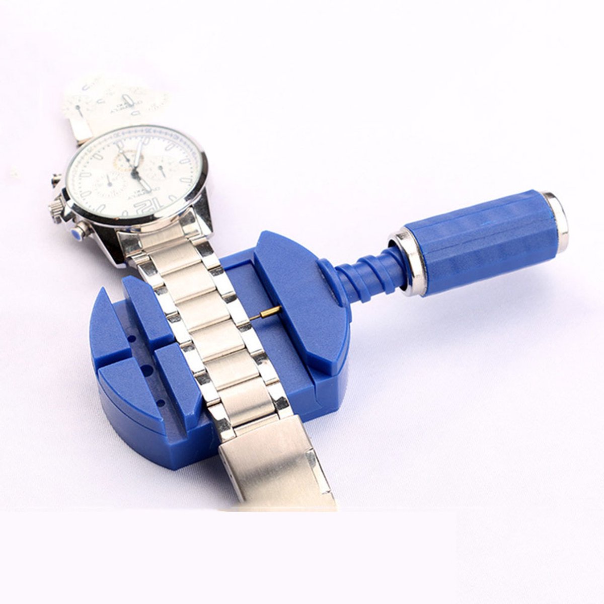 Horlogeband Inkorten - Horloge inkort tool - Horloge repareren of verkleinen - Schakels verwijderen - Schakel pin toolkit - Bandje verkleinen - Kunststof - Blauw - Jonyx