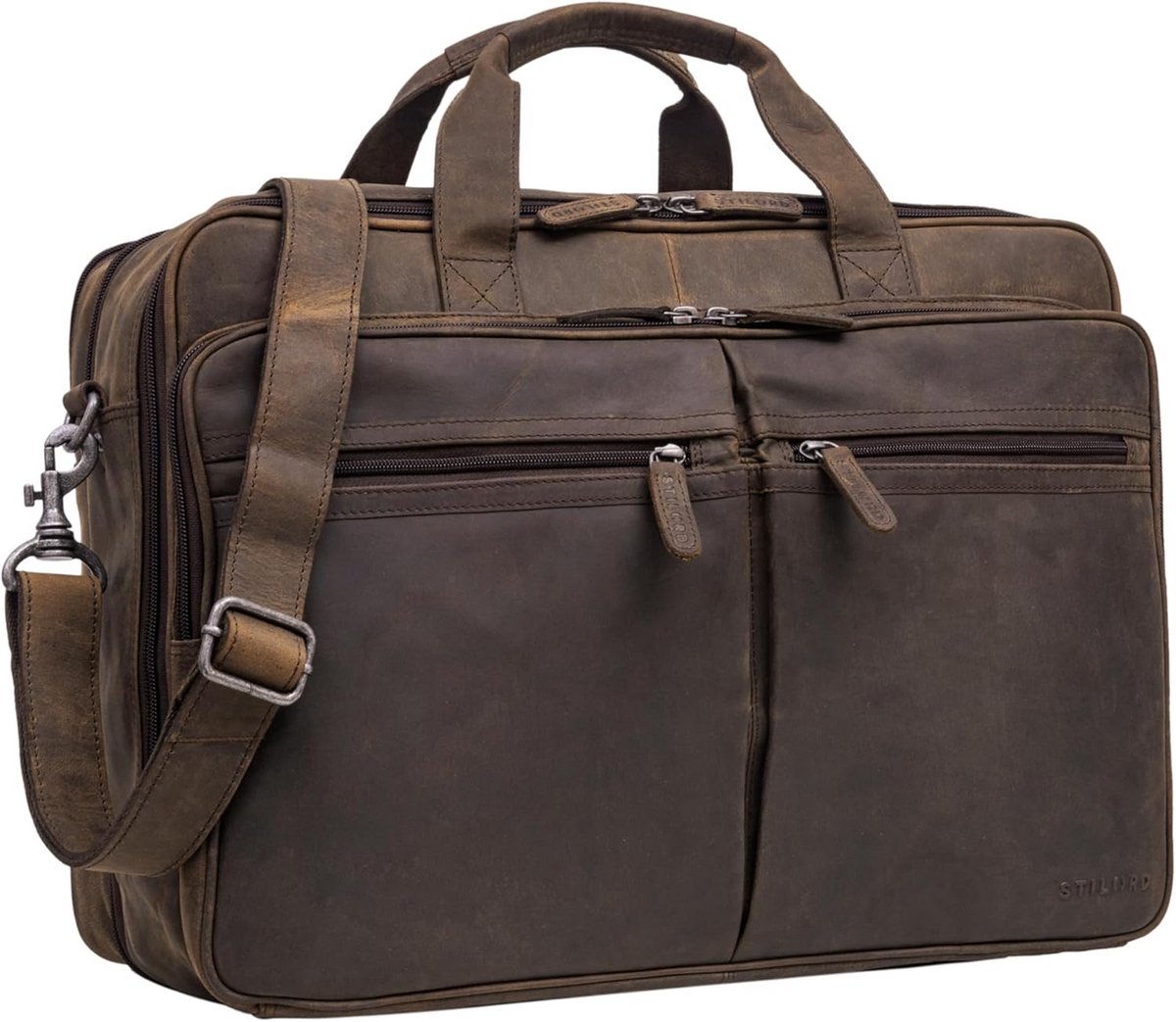 XXL Laptoptas voor 17.3 tot 19 Inch Laptop - Vintage Echt Leer