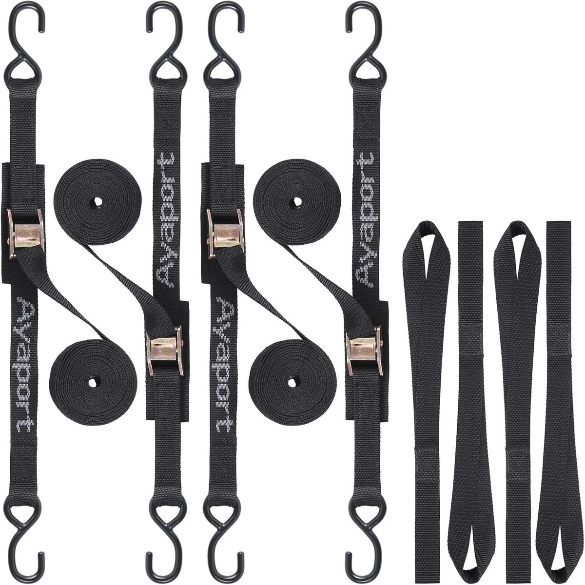 Cam Buckle Tie Down Straps 4 x 1000 kg - Beveiligingsriemen voor Motorfiets, Kajak, Auto, Vrachtwagen en Boot - 1,8m x 2,5cm