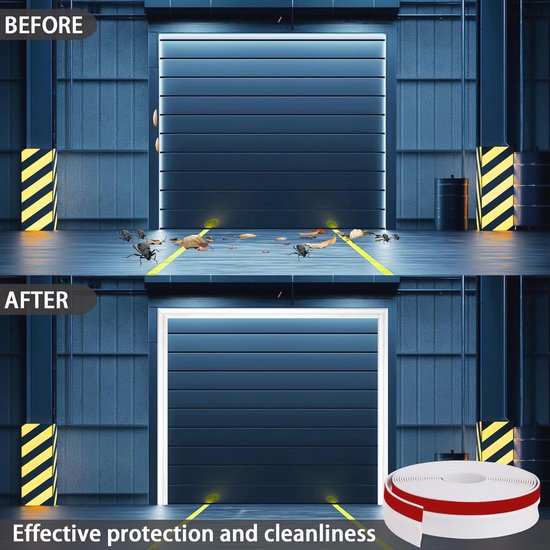 Garagepoortafdichting, 6 m, drempelafdichting voor garagedeur