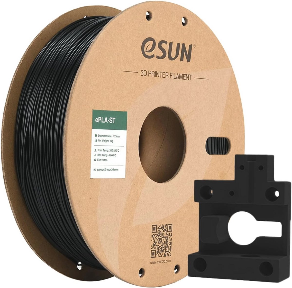 Super Strong PLA-ST 3D Printer Filament 1.75mm - 1KG Spool - Zwart