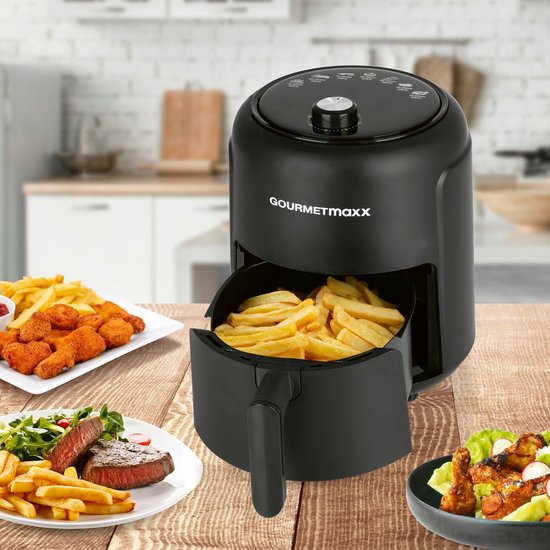 Venga! Friteuse à Air Chaud, 2,5 L, Thermostat Réglable 80-200°C, Minuterie 60 min, Digital Venga! Friteuse à Air Chaud, 2,5 L, Thermostat Réglable 80-200°C, Minuterie 60 min, Digital