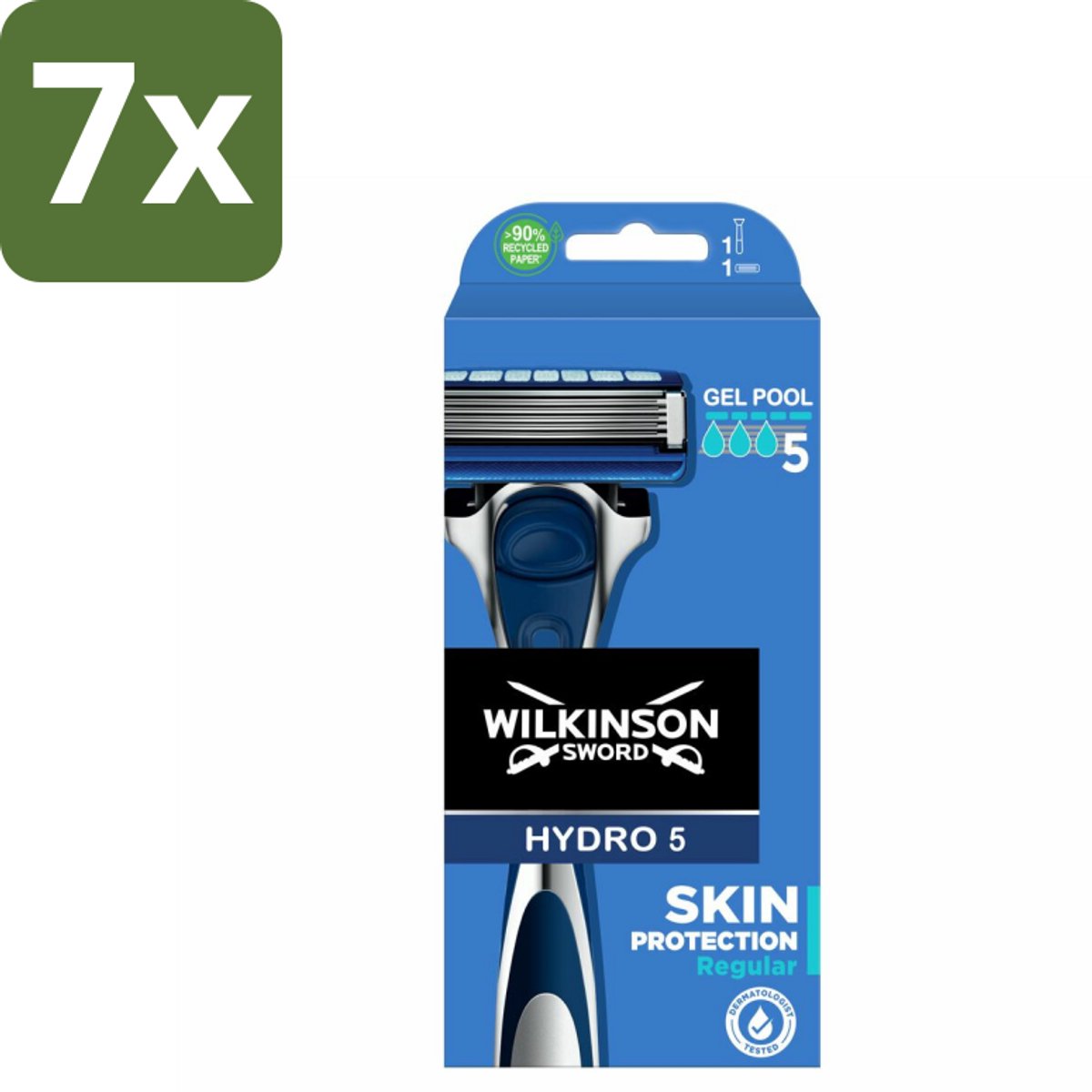 Wilkinson - Navulmesjes - Hydro 5 Skin Protection Scheermes Regular - Comfortabel - 1 mesje - Bulkverpakking - 7 stuks