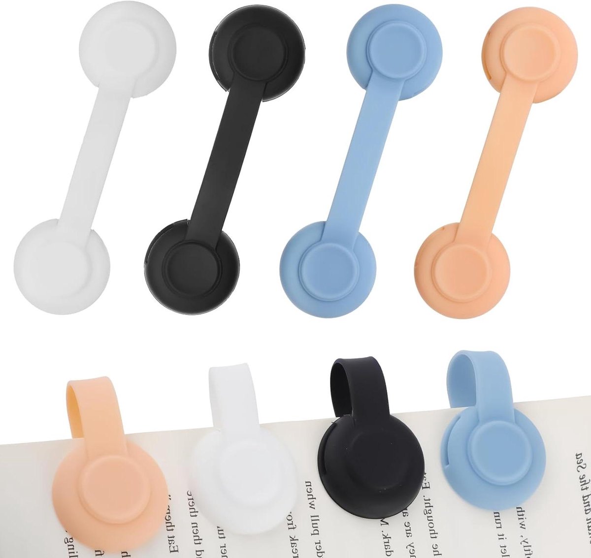 Allecta - Magnetische Bladwijzers Silicone Design voor Vrouwen - 4 Stuks met Sterk Magneet - Ideaal voor Boeklezers, Studenten en Leraren