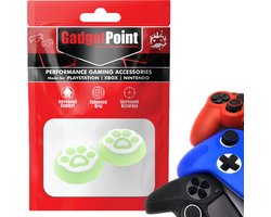 Gadgetpoint – Thumb Grips voor PlayStation, PS5, Xbox X/S, One & Switch Pro Controller – Gaming Thumbgrips – Performance Anti-Slip Thumbsticks – Bescherming Accessoires – Pootjes – Groen met Wit