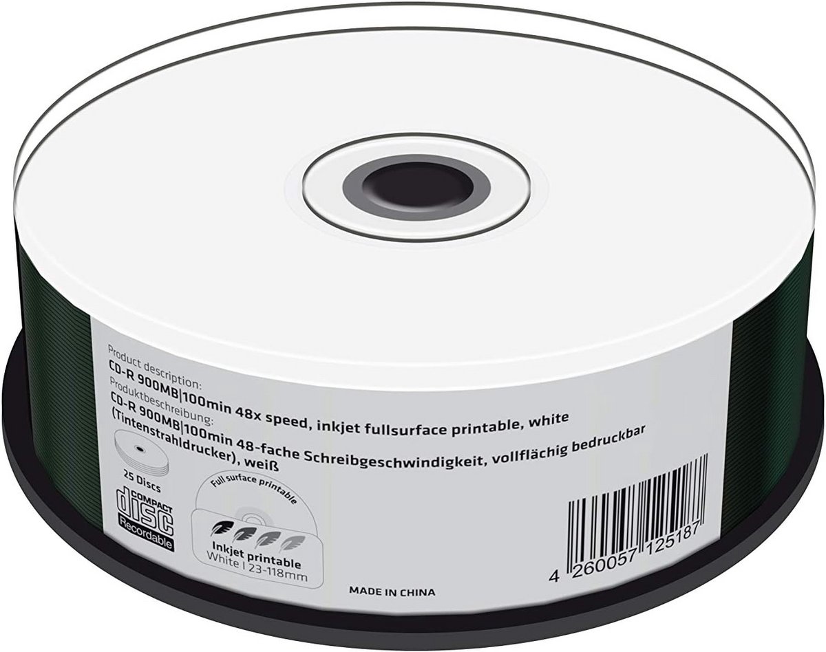 CD-R 900MB 100min 48x schrijf snelheid - 25 stuks cake box