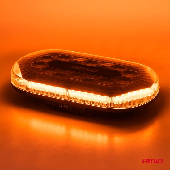 AOHEWEI Draadloos LED Waarschuwingslichten Set, 12V/24V 5 Modussen Oplaadbare Magnetische Zwaailichten, Amber Nood Stroboscooplamp voor Vrachtwagens Tractors Bussen Voertuigen