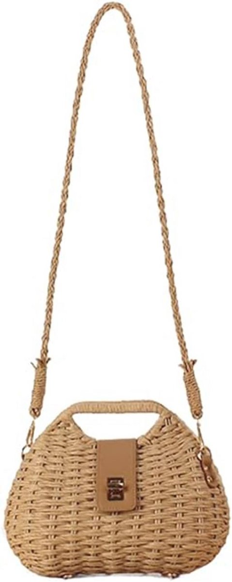Woven Summer Beach Straw Bag for Women - Handcrafted Basket Purse
