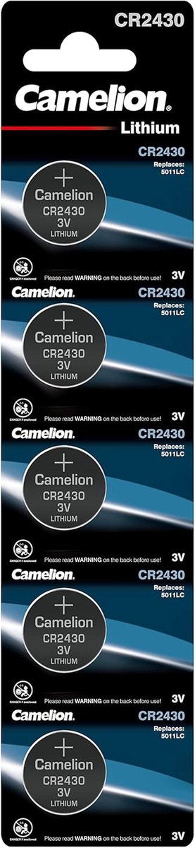Lithium Knoopcelbatterij CR2430 - 5 Stuks - 3 Volt - 270 mAh voor Diverse Toepassingen