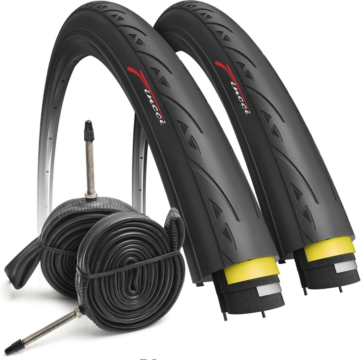 Set van 2 Racefietsbanden 700 x 25c - Opvouwbaar met Presta-Ventielen en Nylon Bescherming