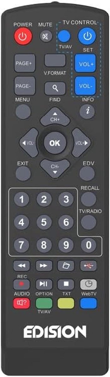 Programmeerkbare Universele Afstandsbediening 2-in-1 voor TV en Ontvanger