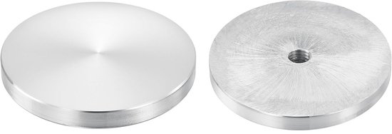 QUARKZMAN 60mm Aluminium Scheibe x 4Stk Kreisrunde Scheiben Hardware für Halterung Glastisch oder Stuhl [Silberton M8 Gewinde