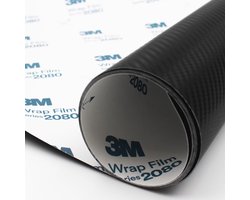 Zelfklevende Carwrapping-folie 152 cm x 35 cm - Zwart Carbon Fiber - Vervormbaar met Luchtkanalen