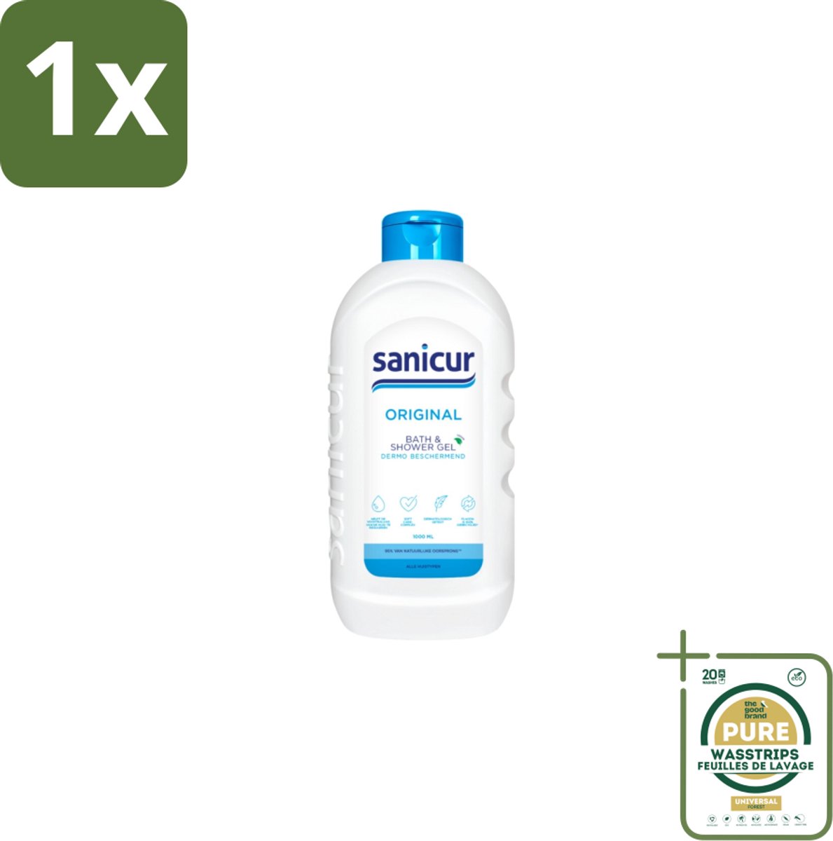 1 x Sanicur – Bad & Douchegel – Original – 1000 ml- Kabel - Kabels - Kabelsysteem - Kabelsysteem