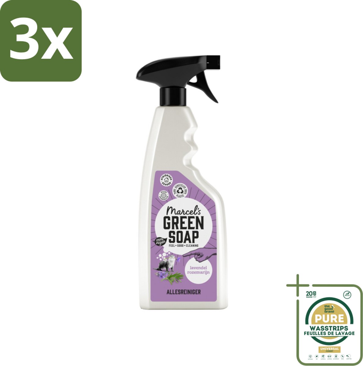 3 x Marcel’s Green Soap – Allesreiniger Spray – Lavendel & Rozemarijn – 500 ml - Grootverpakking - Koffie - Koffiezetapparaat - Koffiezetapparaat