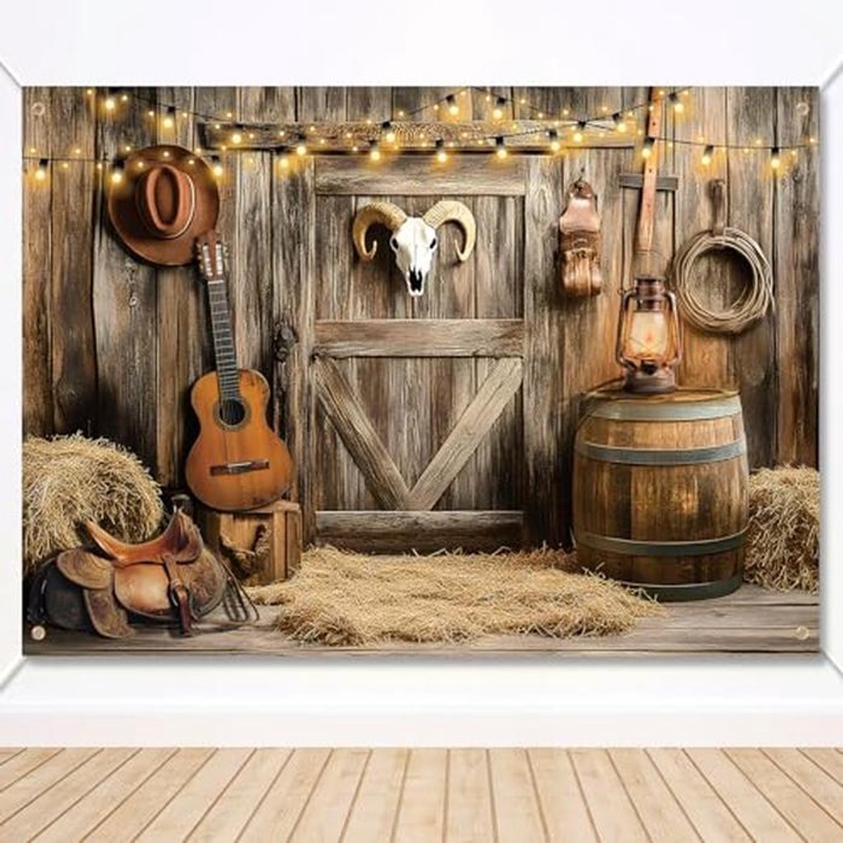 Cowboy Achtergrond 210x150cm voor Wild West Feestdecoraties