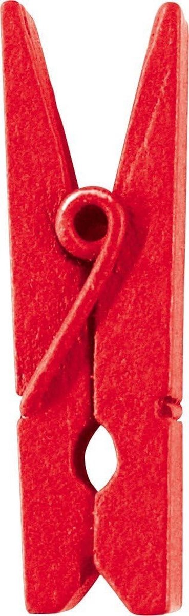 Mini Houten Wasknijpers Rood - 24 Stuks - 2,5 cm - Decoratie en Tafelaankleding
