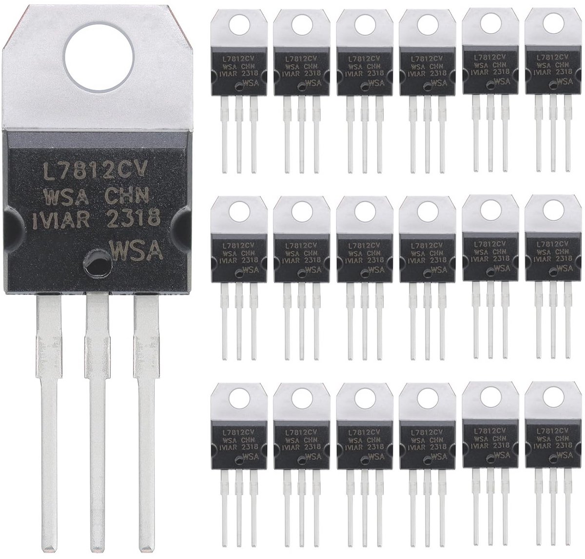 Positieve Spanningsregelaar L7812 - Lineair Instelbare 1,5 A 12 V TO-220 (20 Stuks)