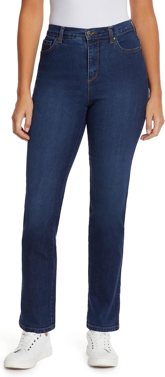 Dames Jeans Hoge Taille Tapered Fit Klassieke 5-Pocket Denim Broek