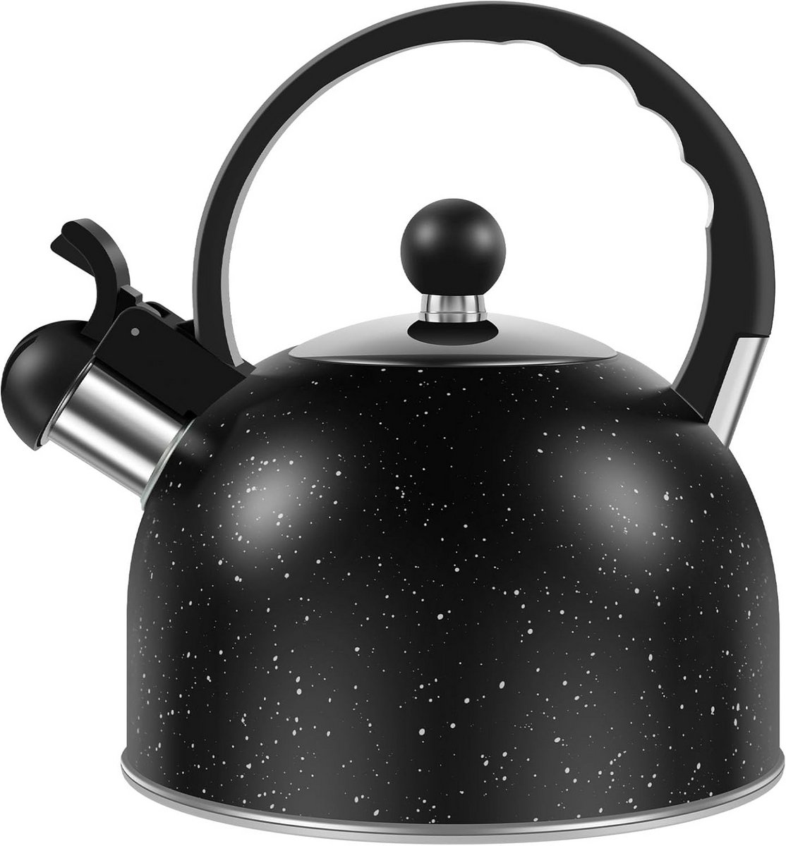 Fluitwaterkoker 2 l roestvrijstalen kookplaat met ergonomische handgreep, snel kokend gasfornuis, fluitketel inductie, theepotten, waterkoker, fluitende theepotten, koffieketel voor gasfornuis