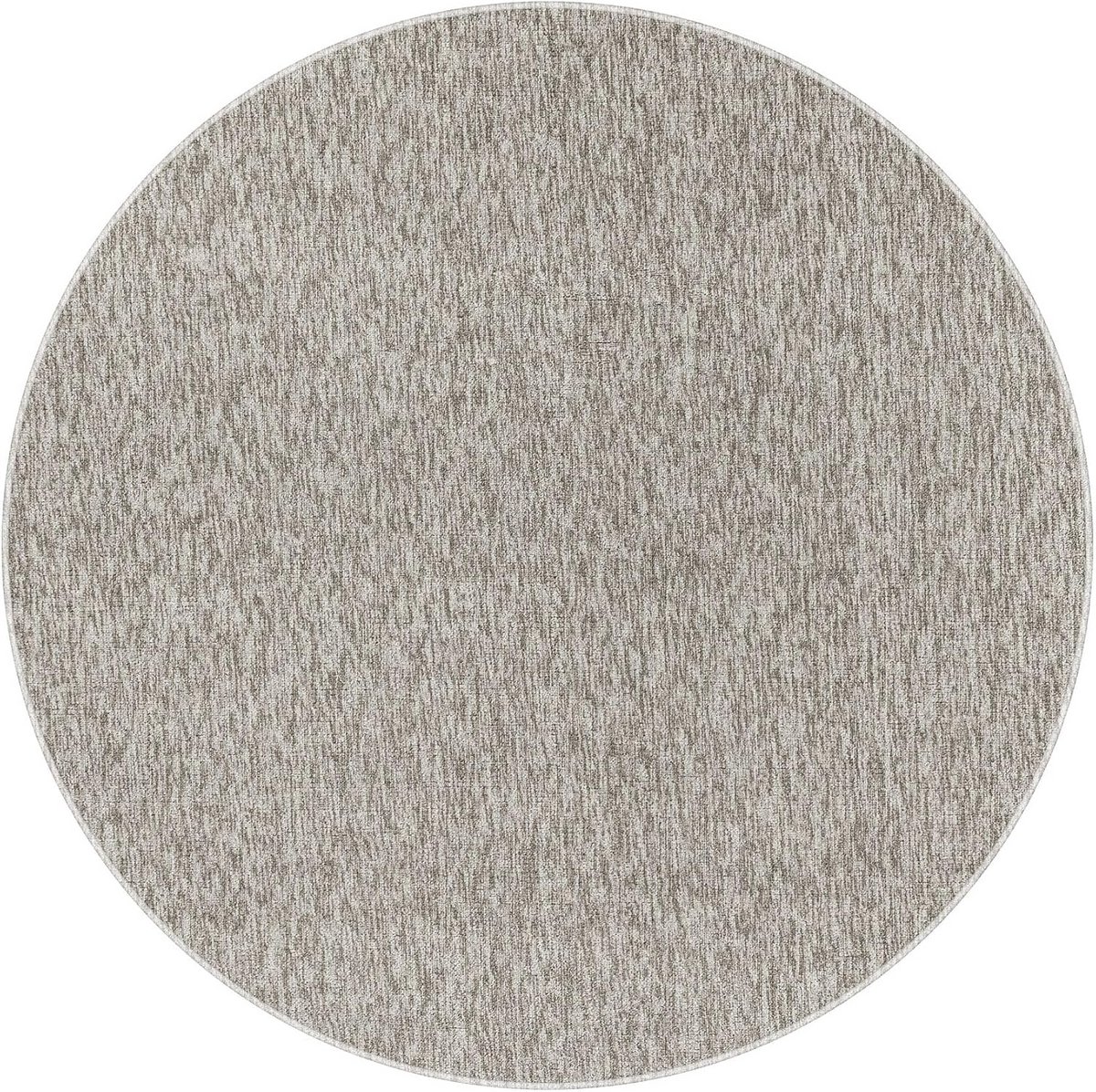 Beige Laagpolig Rond Vloerkleed 120 cm - Dikke Tapijt voor Woonkamer en Eetkamer met Vloer