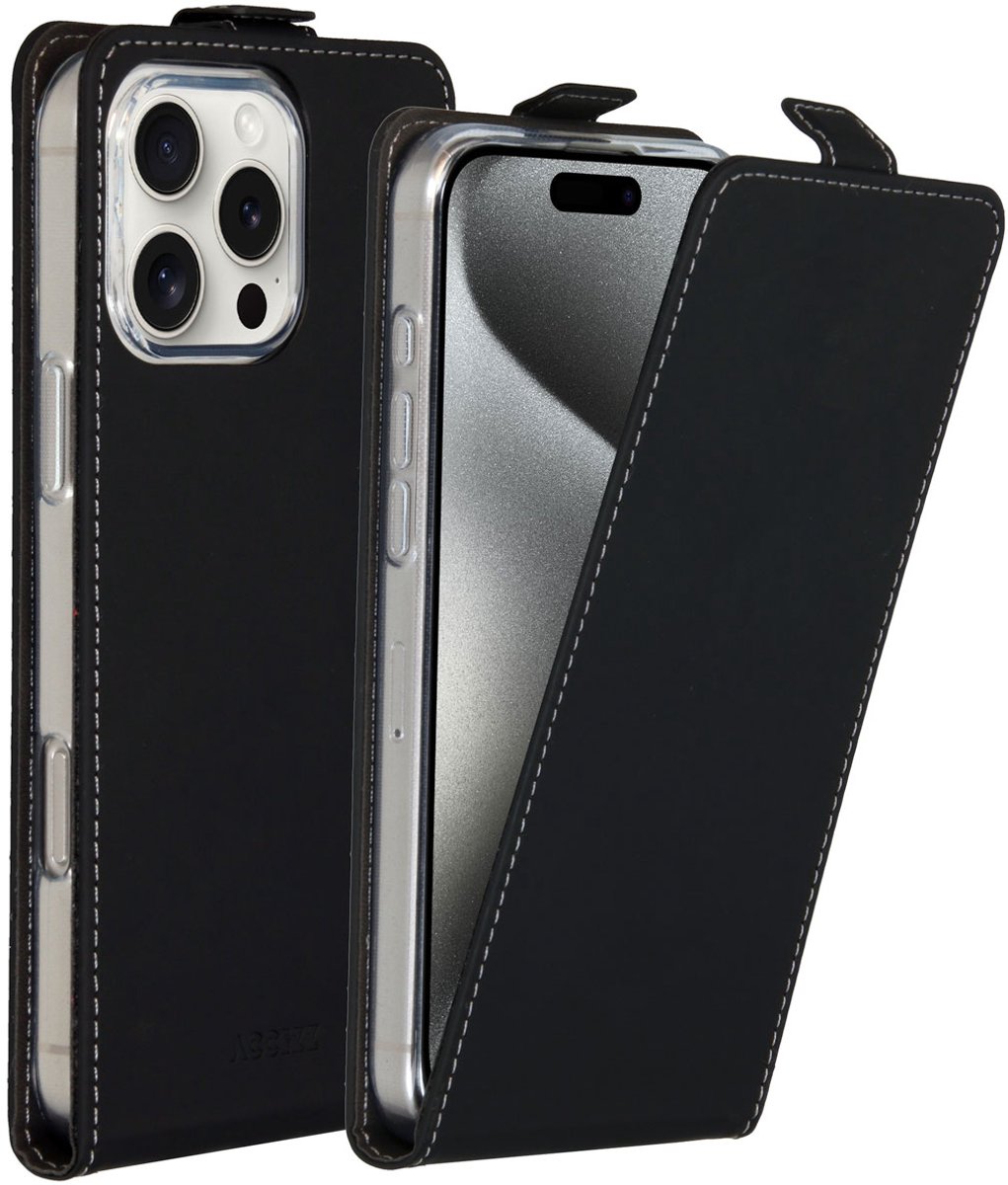 Accezz Hoesje - Geschikt voor Apple iPhone 16 Pro Max - Flipcase - Zwart