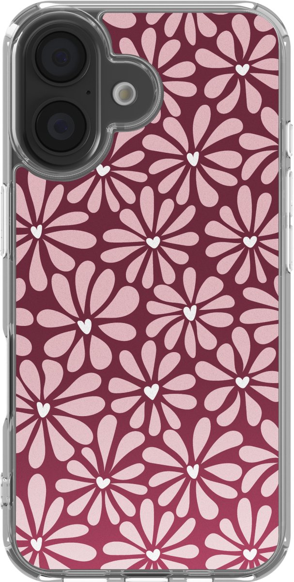 imoshion Hoesje - Geschikt voor Apple iPhone 16 - Design hoesje - Bloom Love Blush