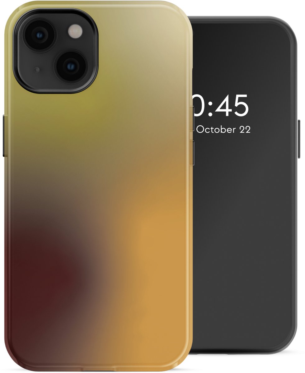 Selencia Hoesje - Geschikt voor Apple iPhone 14 - Backcover geschikt voor MagSafe - Gradient Olive Dust