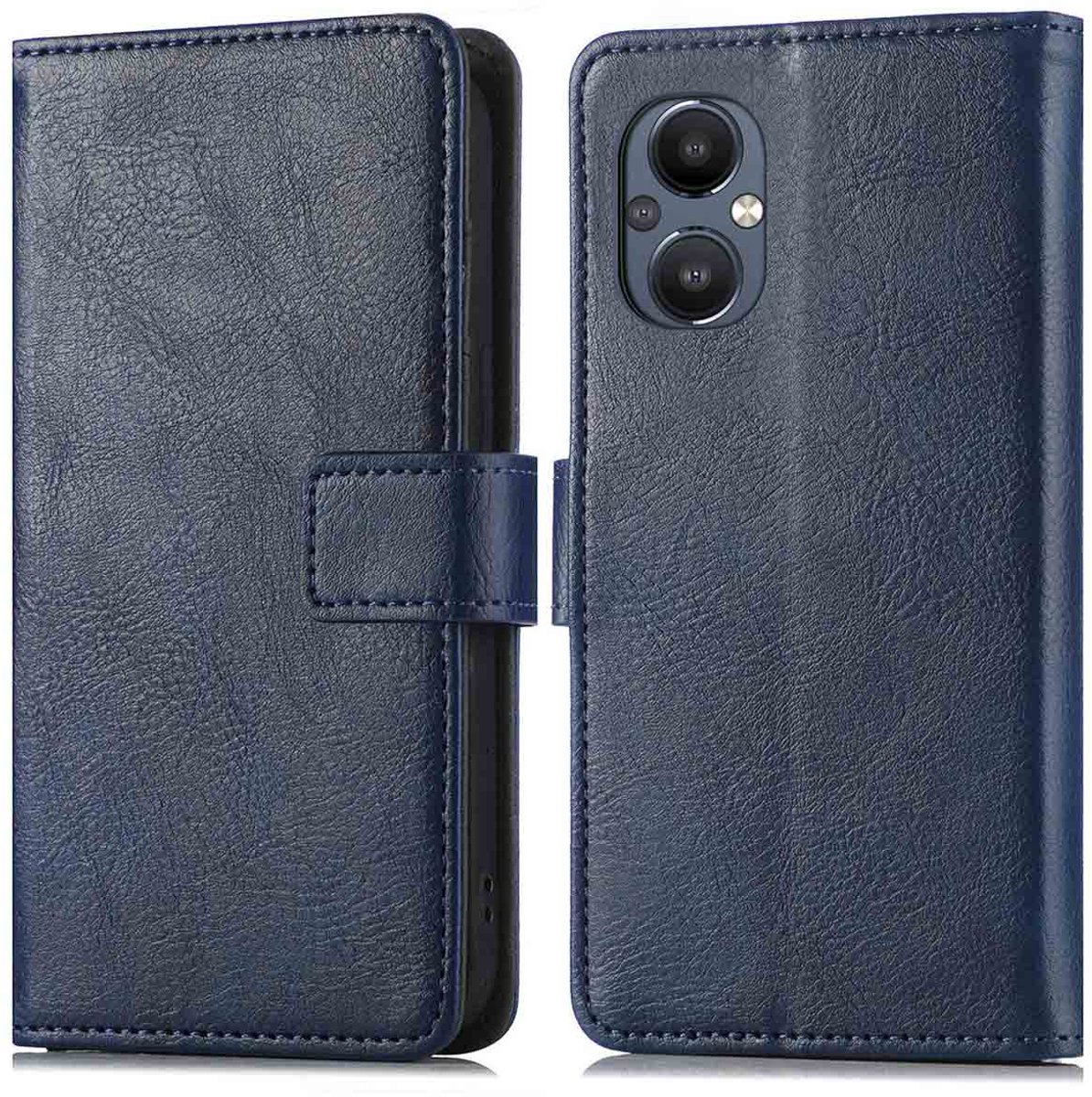 imoshion Hoesje - Geschikt voor Oppo Reno 8 Lite - Luxe Bookcase - Donkerblauw