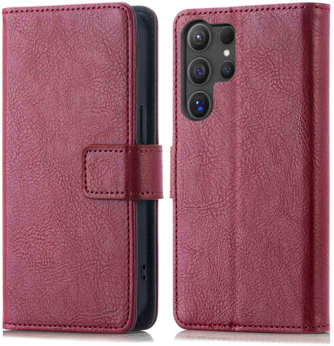 imoshion Hoesje - Geschikt voor Samsung Galaxy S25 Ultra - Luxe Bookcase - Bordeaux