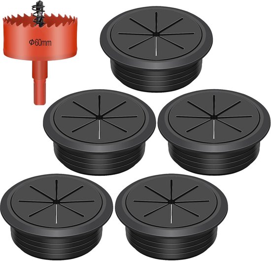 6 stuks rubberen bureaudoorvoer 60 mm met gatzaag - flexibele kabeldoorvoer voor een 6 stuks rubberen bureaudoorvoer 60 mm met gatzaag - flexibele kabeldoorvoer voor een