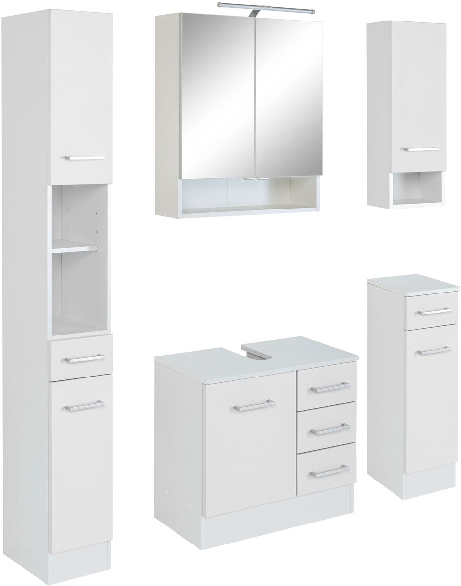 Held Möbel 5-delige onderkastset 110 cm Riga matwit wit 110x200x35 cm
