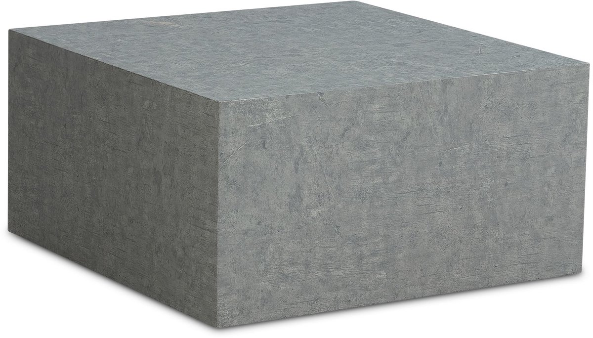 salontafel MONOBLOC 60x60x30 cm in betonlook grijs, design woonkamertafel kubus vierkant, loungebanktafel, bijzettafel kubusvorm