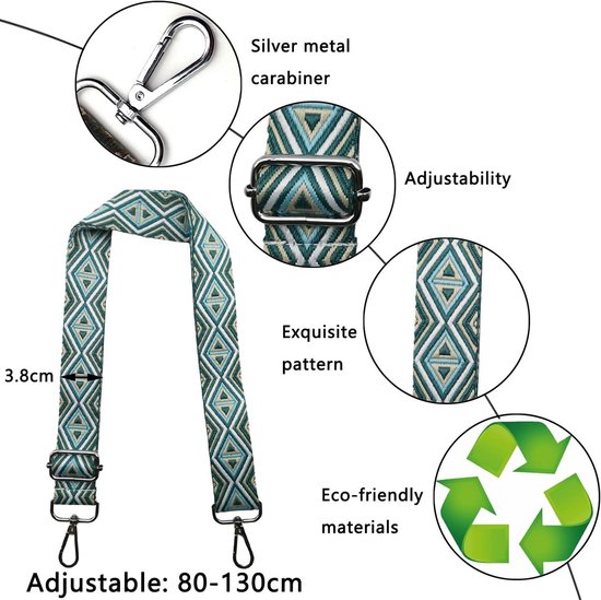 Hibate Tasriem, 3,8 cm breed, tassenriem om te wisselen, schouderriem voor tassen, draagriem, handtassen, riem, bruin